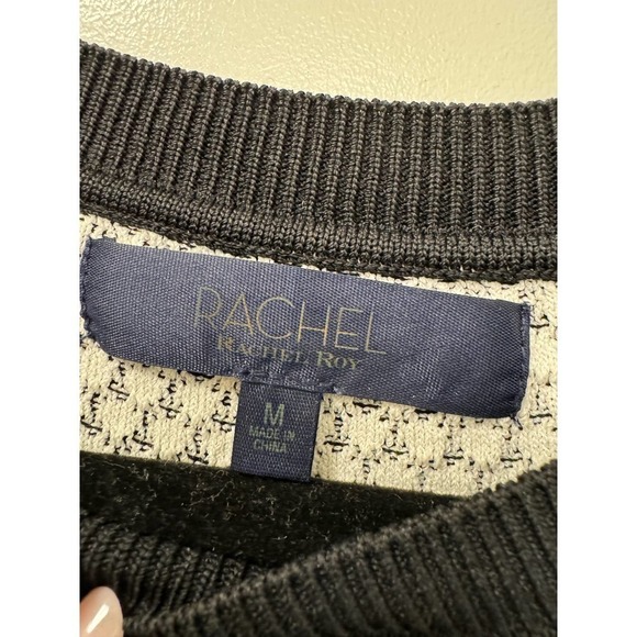 Rachel Roy Sweater Sleeveless Vest Black and White Blouse Size Medium - Picture 4 of 5